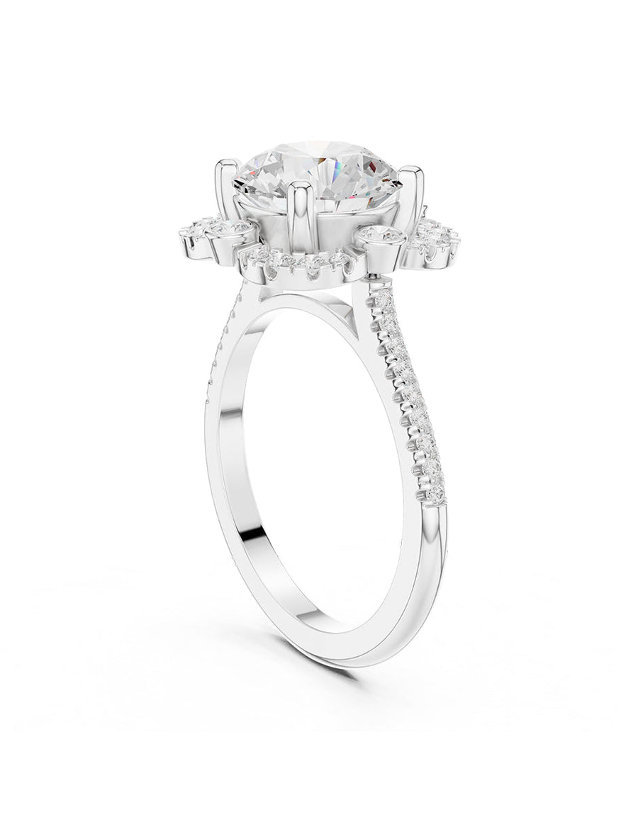 Anillo de compromiso - halo - AMORE390-RD-LG