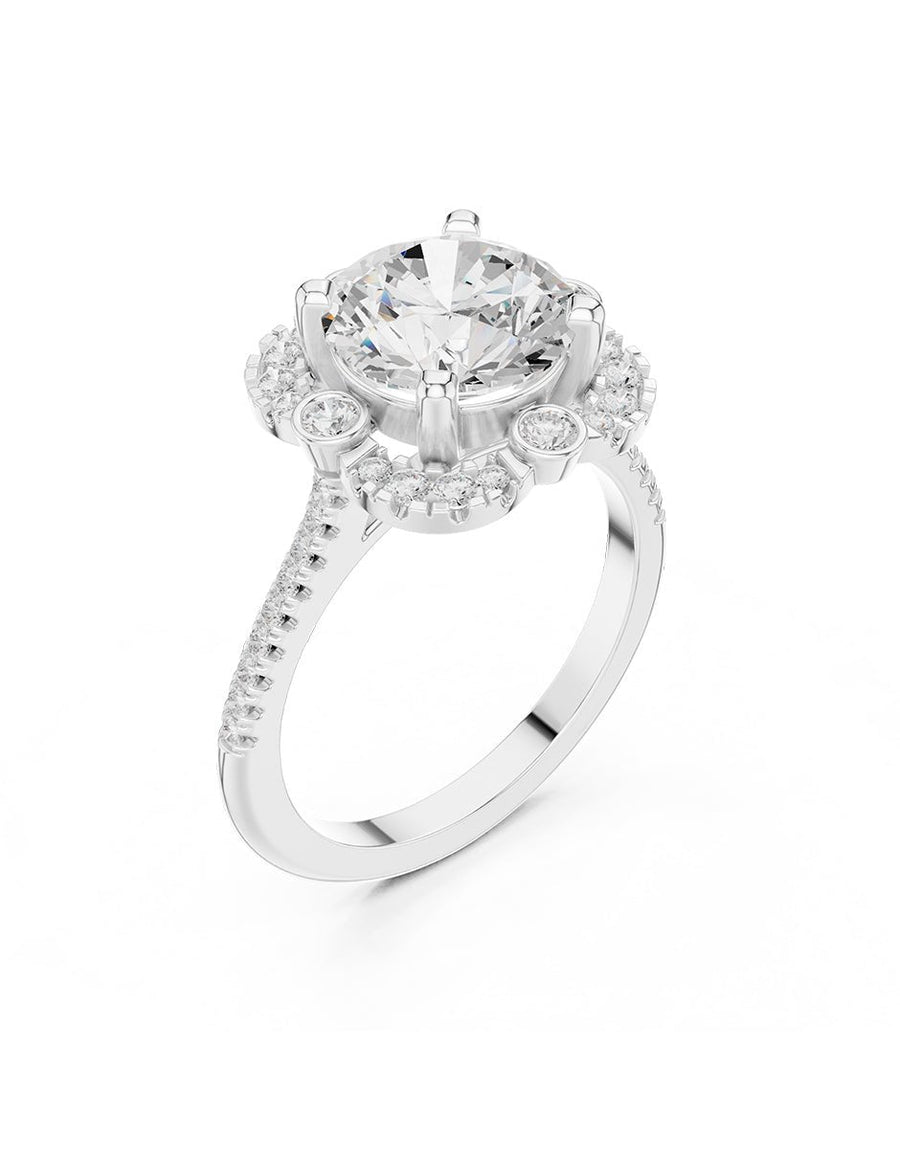 Anillo de compromiso - halo - AMORE390-RD-LG