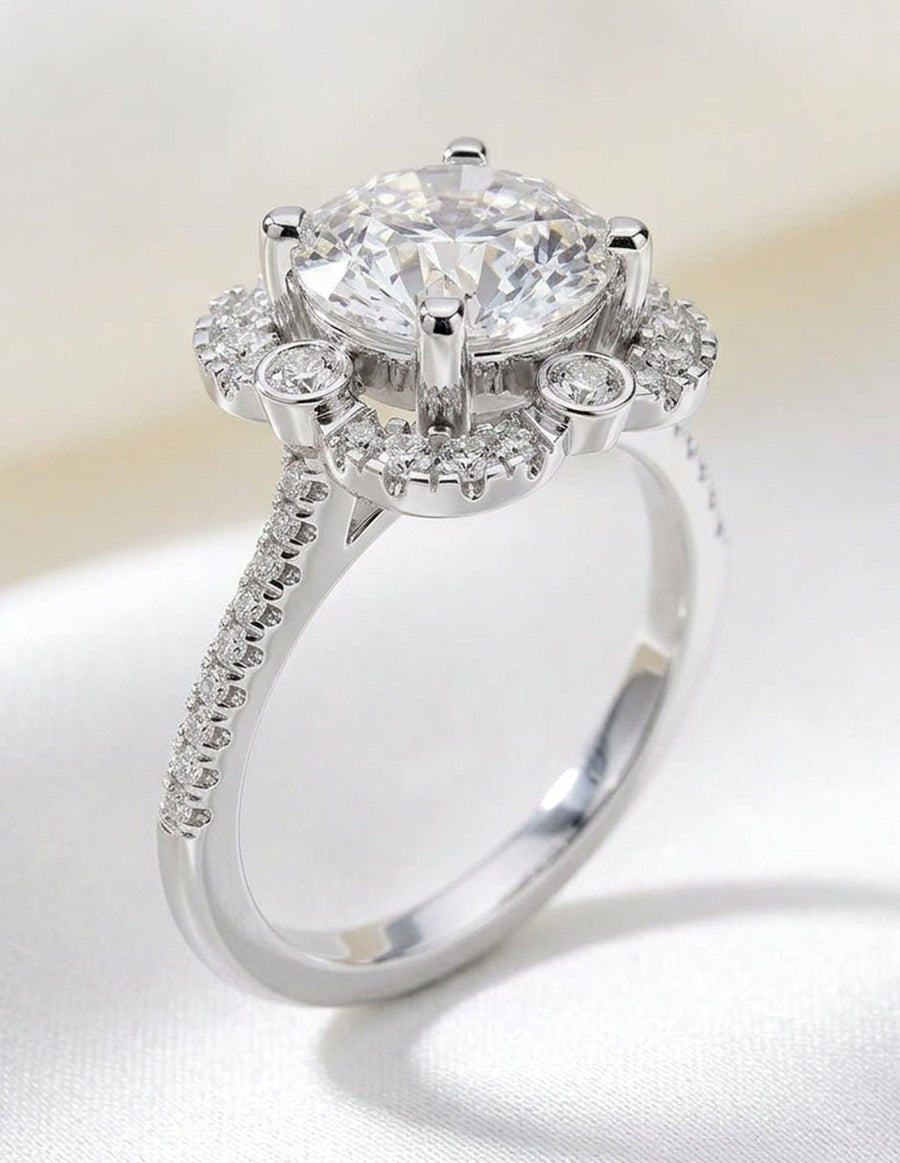 Anillo de compromiso - halo - AMORE390-RD-LG
