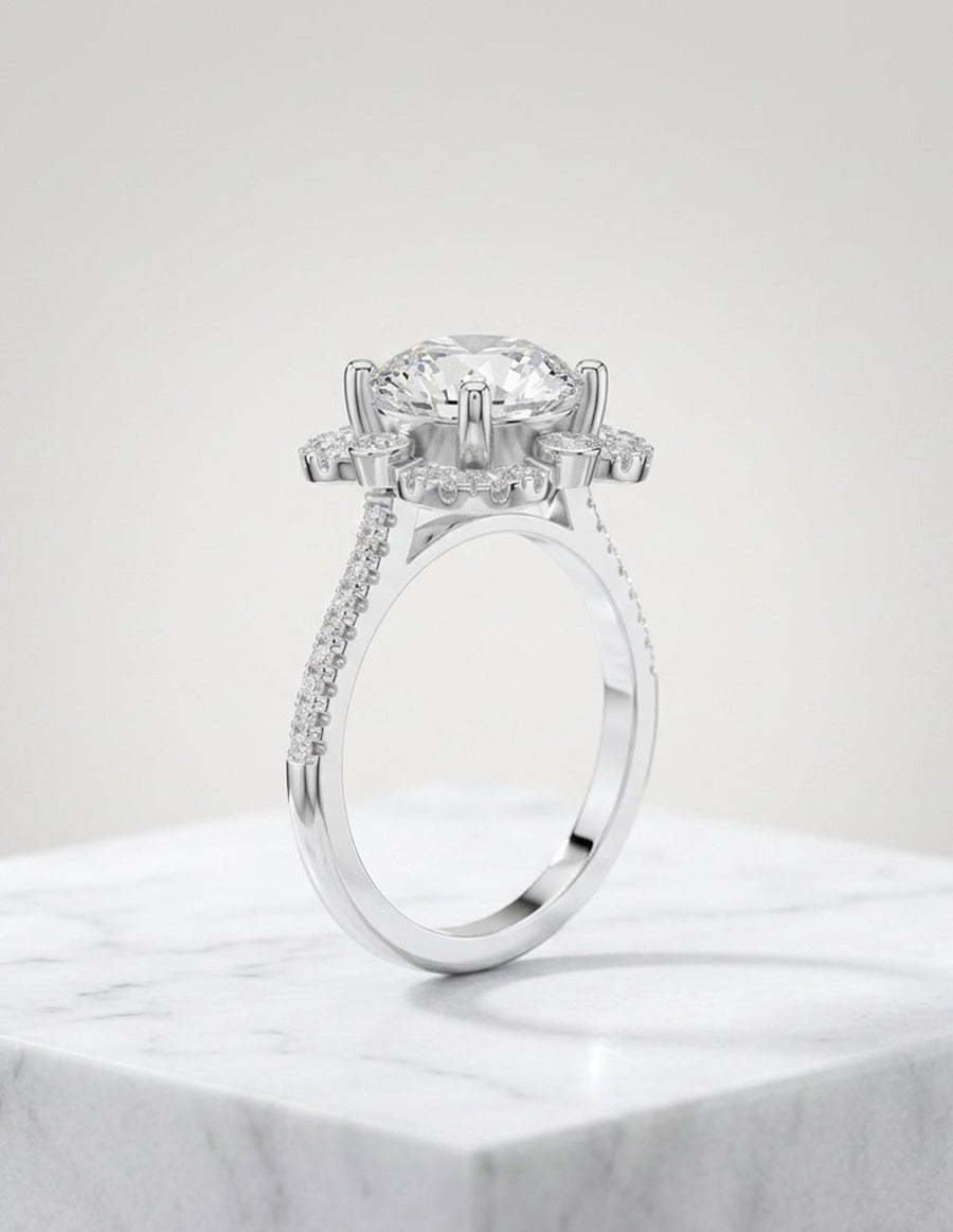 Anillo de compromiso - halo - AMORE390-RD-LG