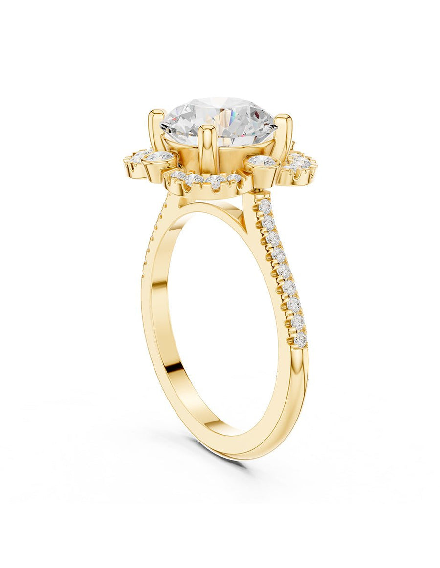 Anillo de compromiso - halo - AMORE390-RD-LG