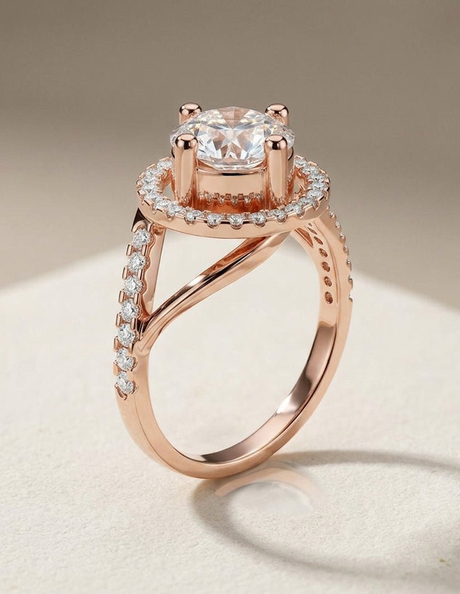 Anillo de compromiso - halo - AMORE394-RD-LG