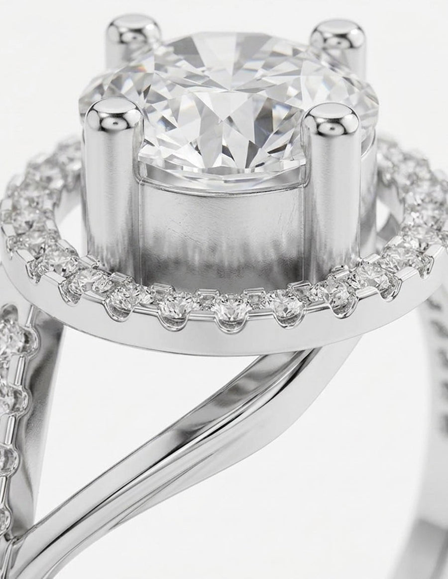 Anillo de compromiso - halo - AMORE394-RD-LG
