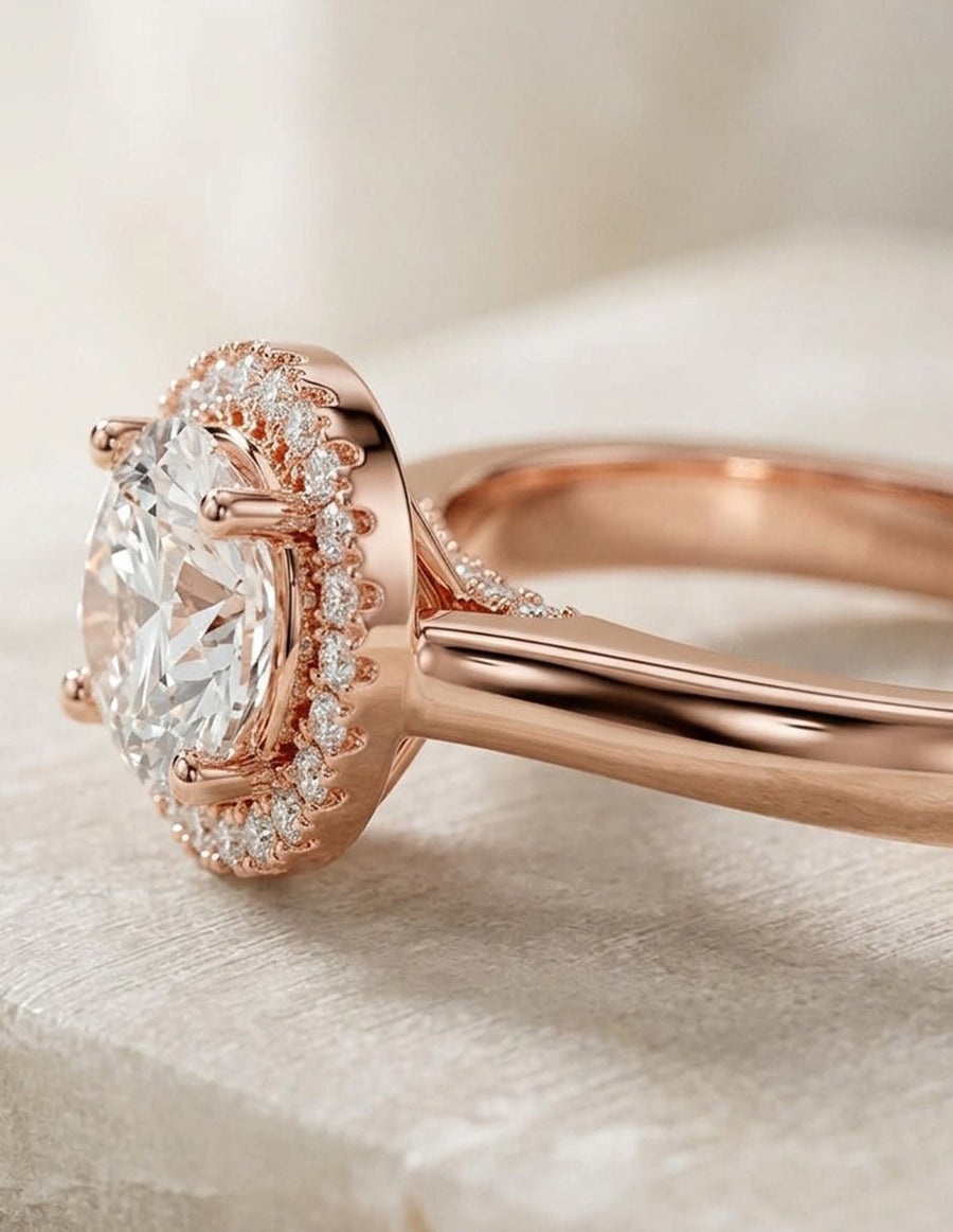 Anillo de compromiso - halo - AMORE395-RD-LG