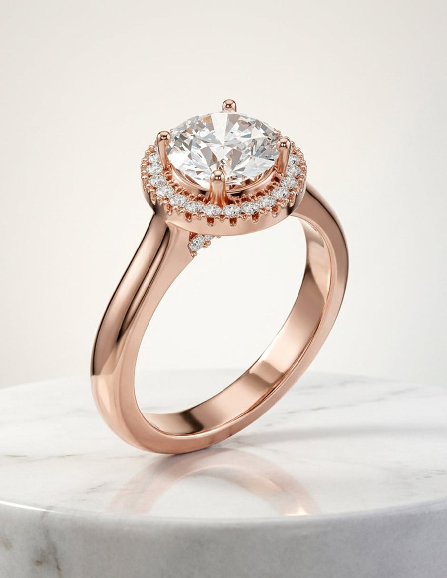 Anillo de compromiso - halo - AMORE395-RD-LG