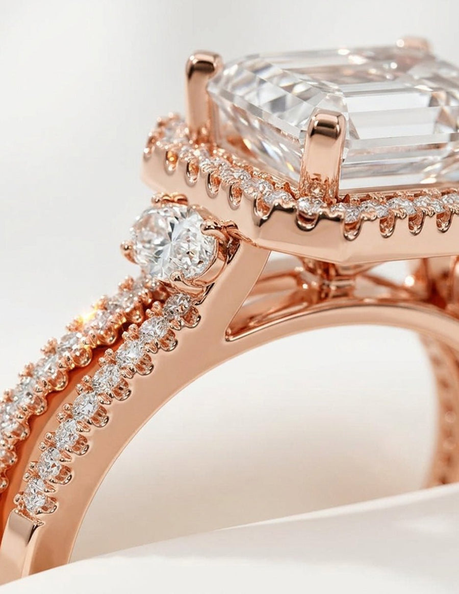 Anillo de compromiso - halo - AMORE396-EM-LG
