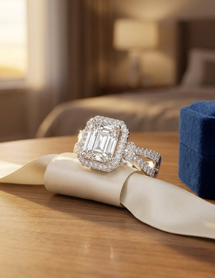 Anillo de compromiso - halo - AMORE396-EM-LG