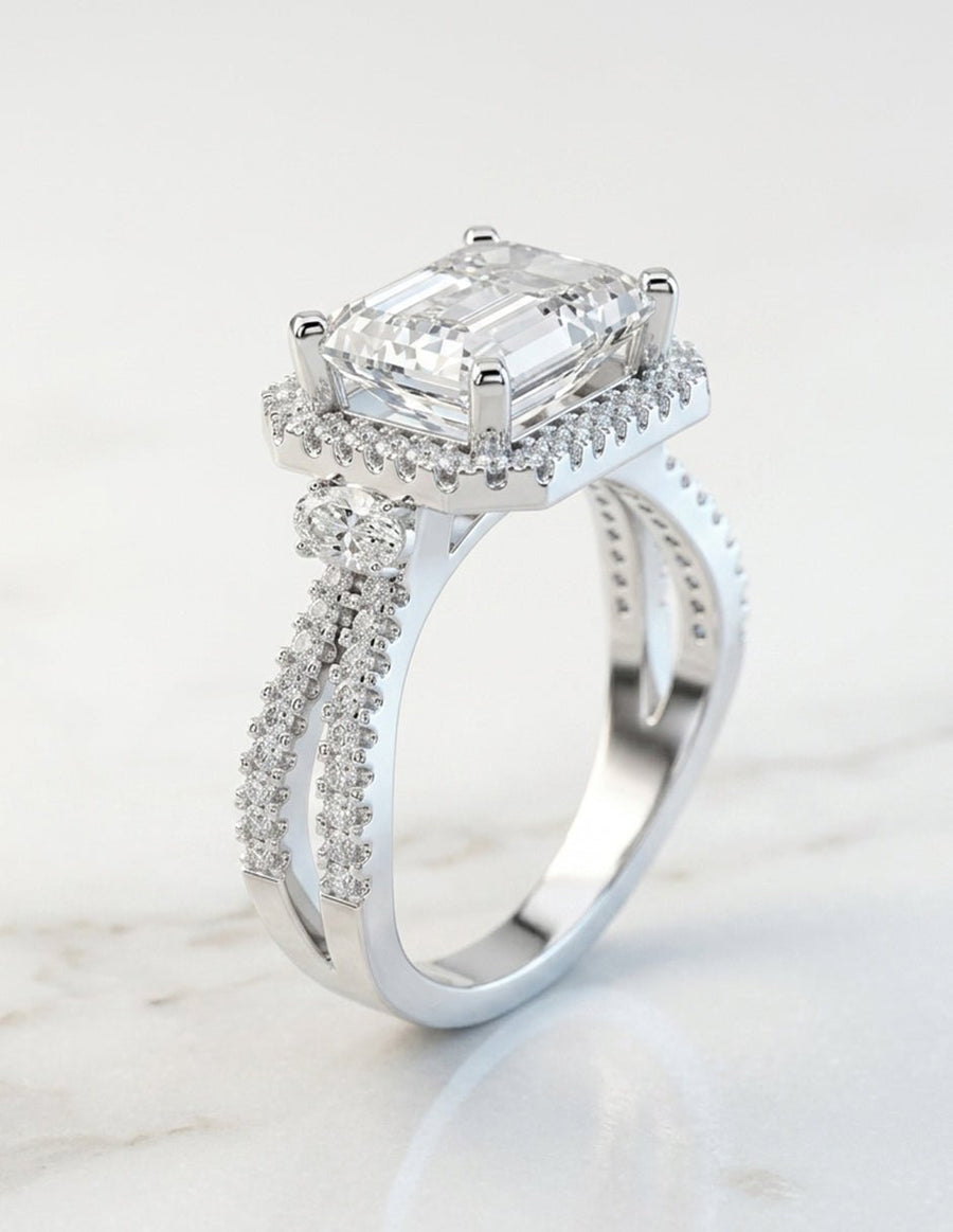 Anillo de compromiso - halo - AMORE396-EM-LG