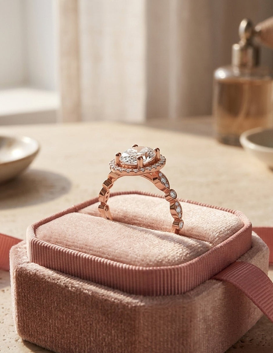 Anillo de compromiso - halo - AMORE397-OV-LG