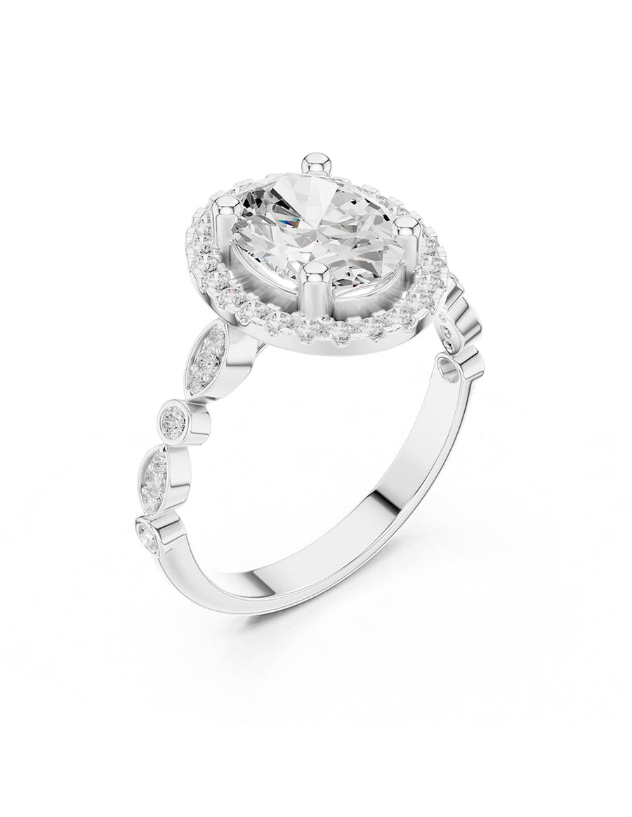 Anillo de compromiso - halo - AMORE397-OV-LG