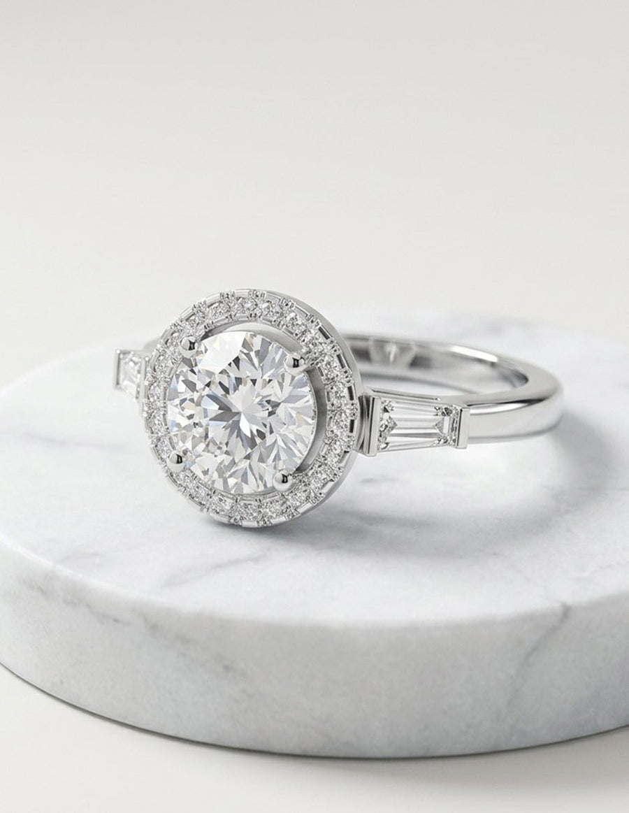 Anillo de compromiso - halo - AMORE398-RD-LG
