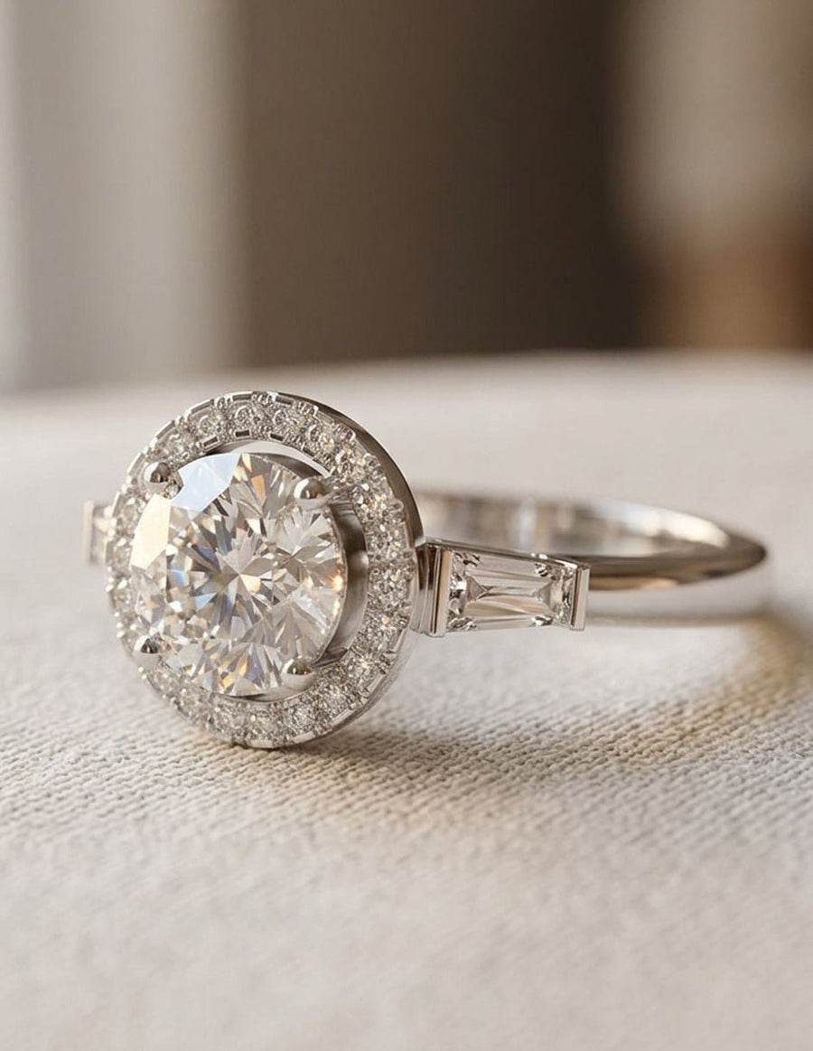 Anillo de compromiso - halo - AMORE398-RD-LG