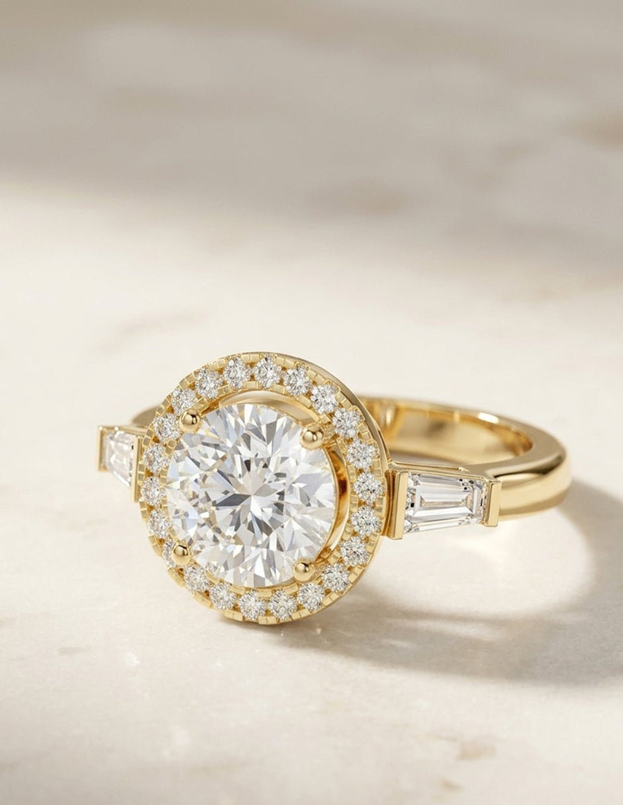 Anillo de compromiso - halo - AMORE398-RD-LG