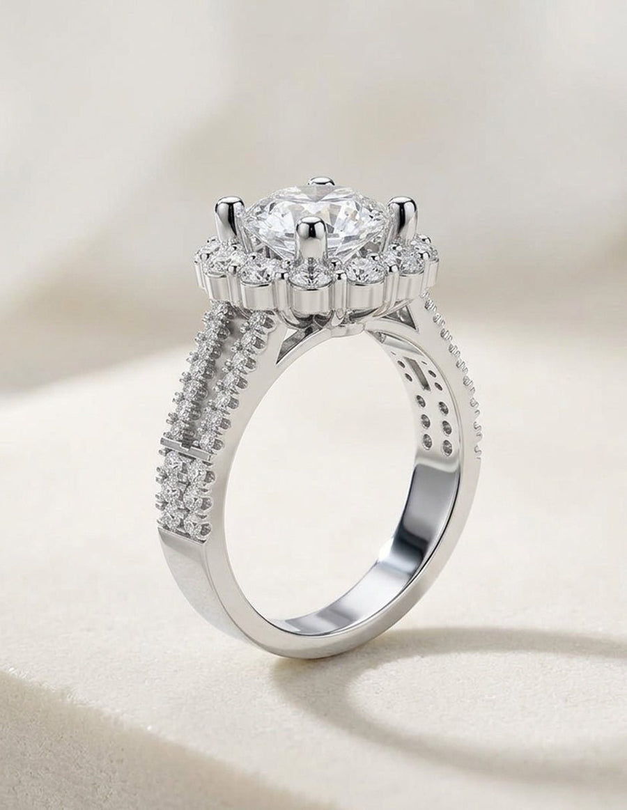 Anillo de compromiso - halo - AMORE399-RD-LG