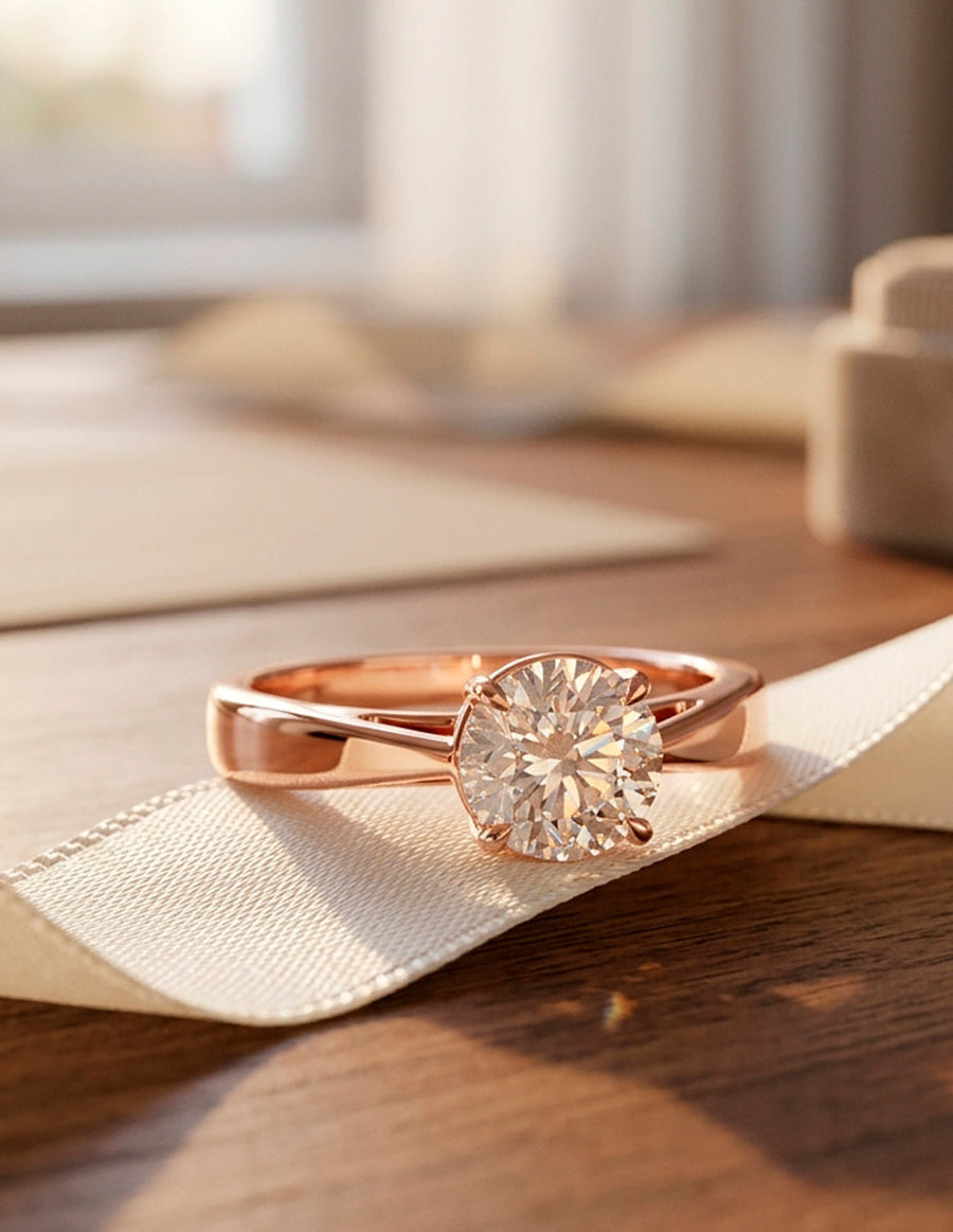 Anillo de Compromiso - solitario - AMORE40-RD-CZ