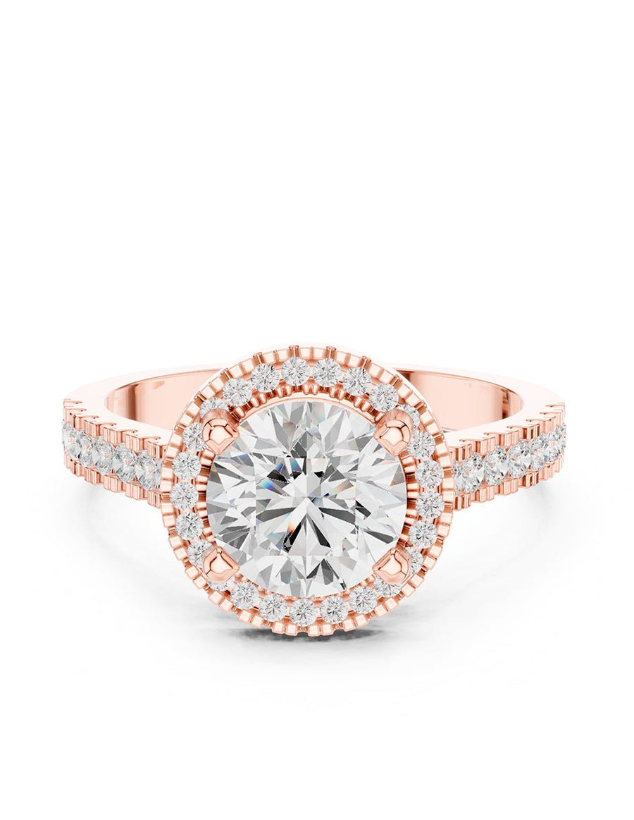 Anillo de compromiso - halo - AMORE400-RD-LG