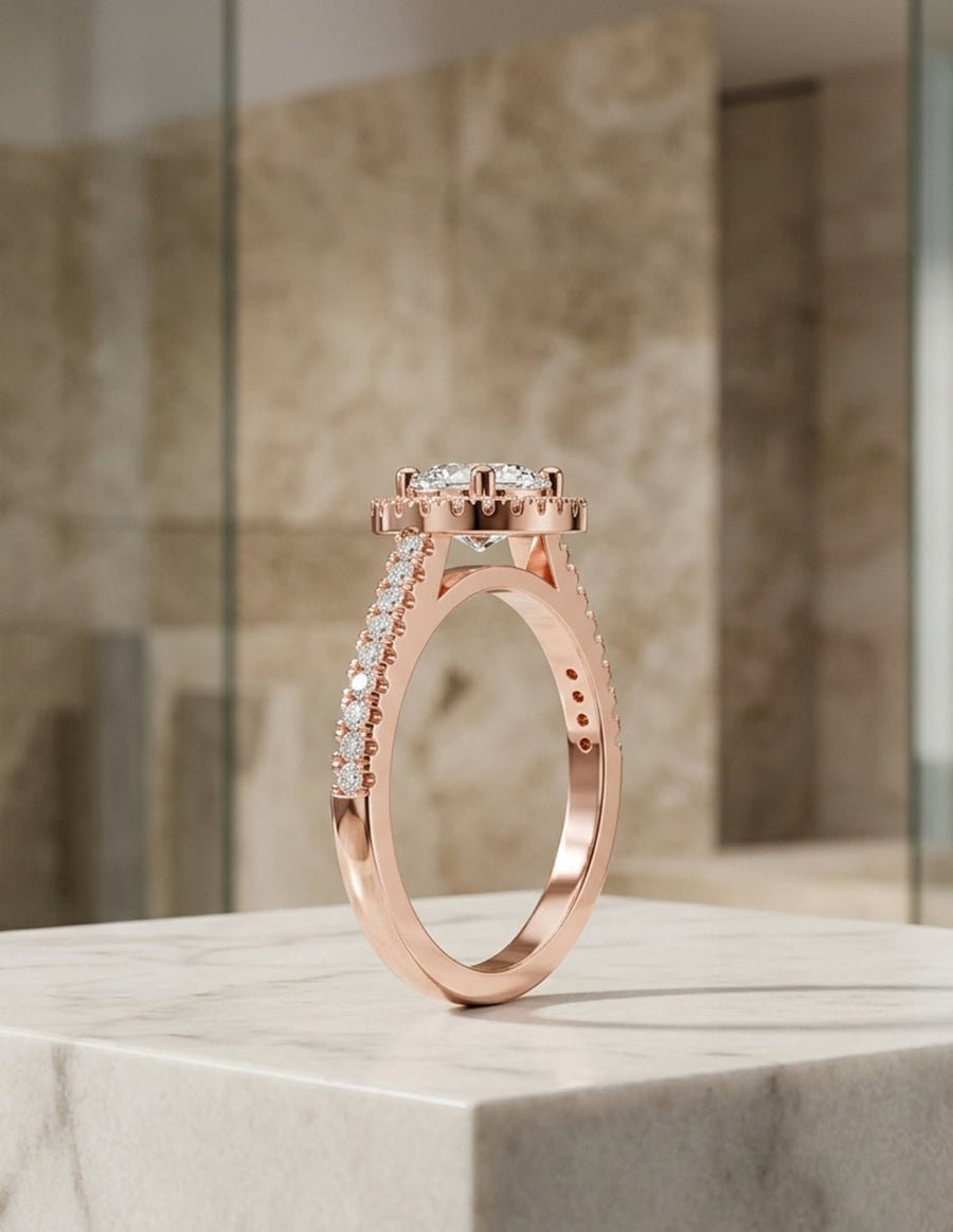 Anillo de compromiso - halo - AMORE402-OV-LG