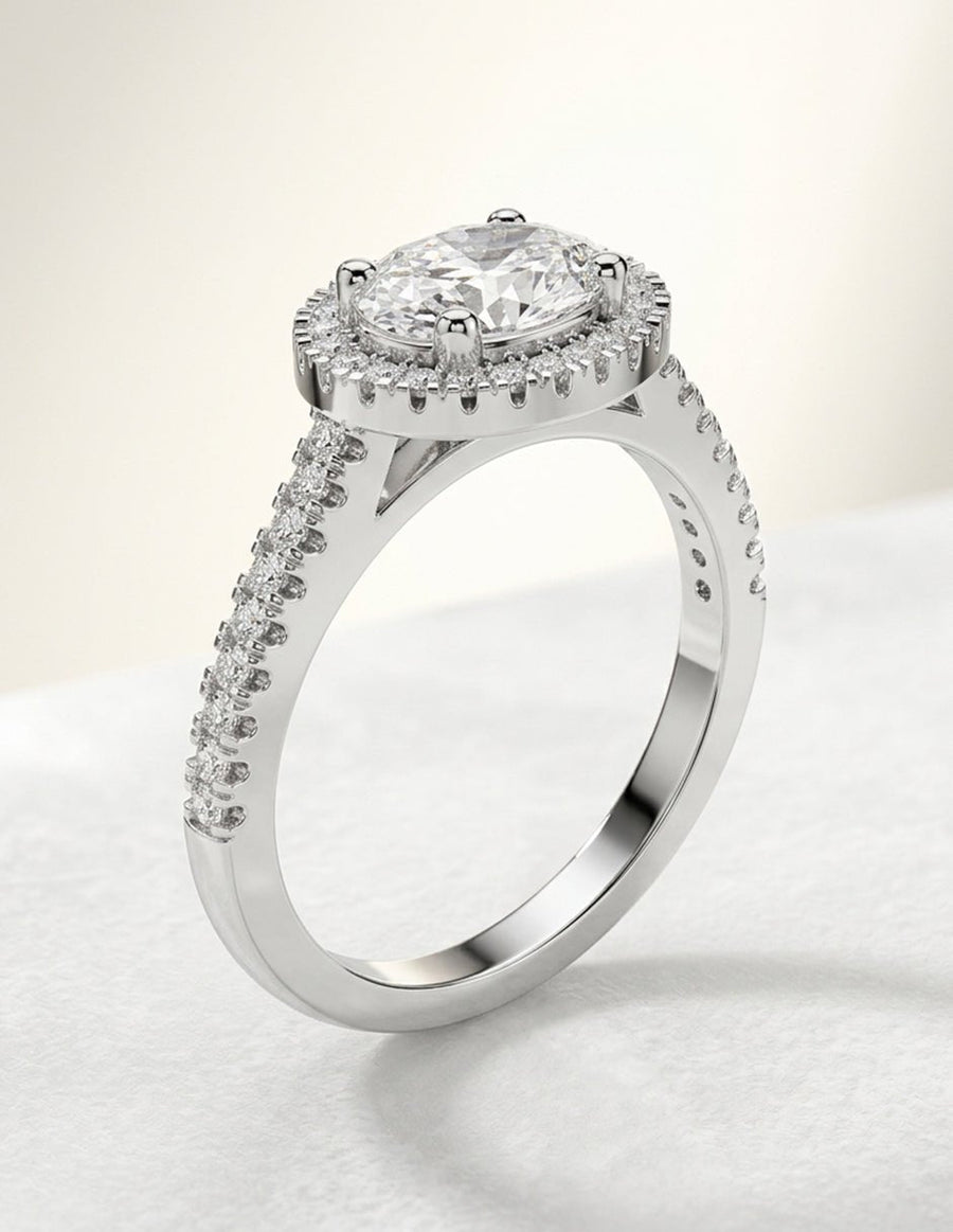 Anillo de compromiso - halo - AMORE402-OV-LG