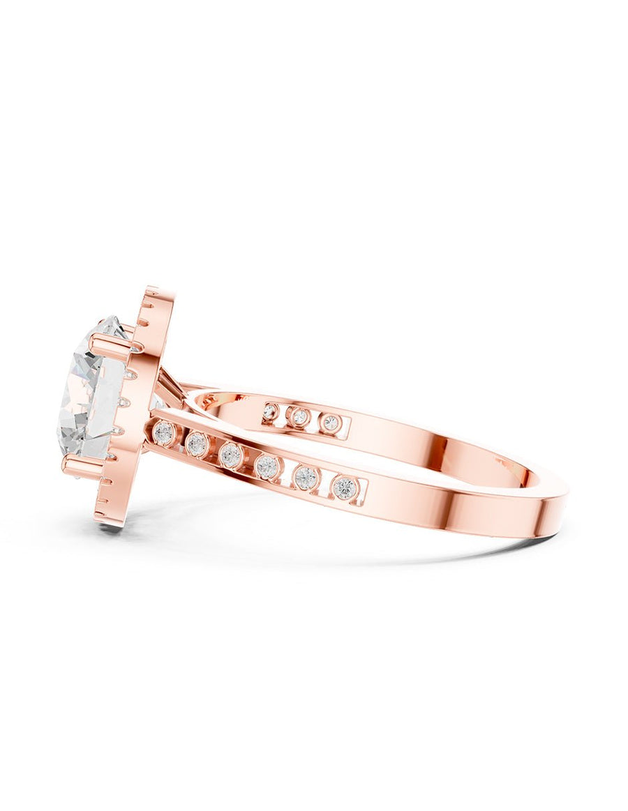 Anillo de compromiso - halo - AMORE403-RD-LG