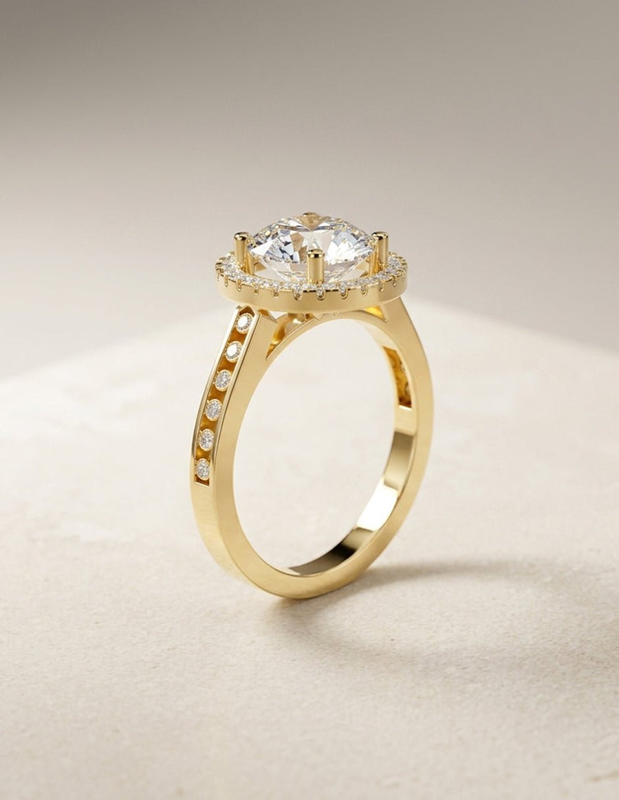 Anillo de compromiso - halo - AMORE403-RD-LG