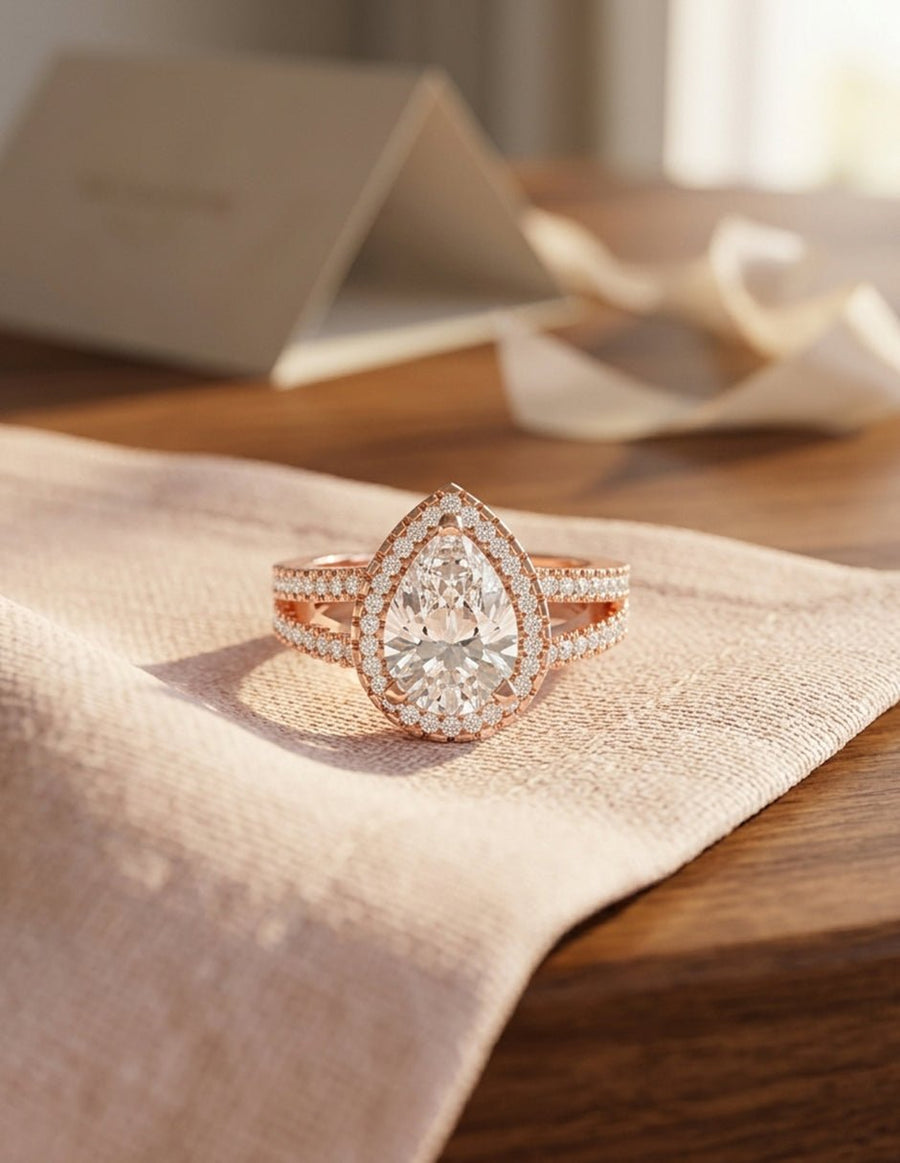 Anillo de compromiso - halo - AMORE404-PE-LG