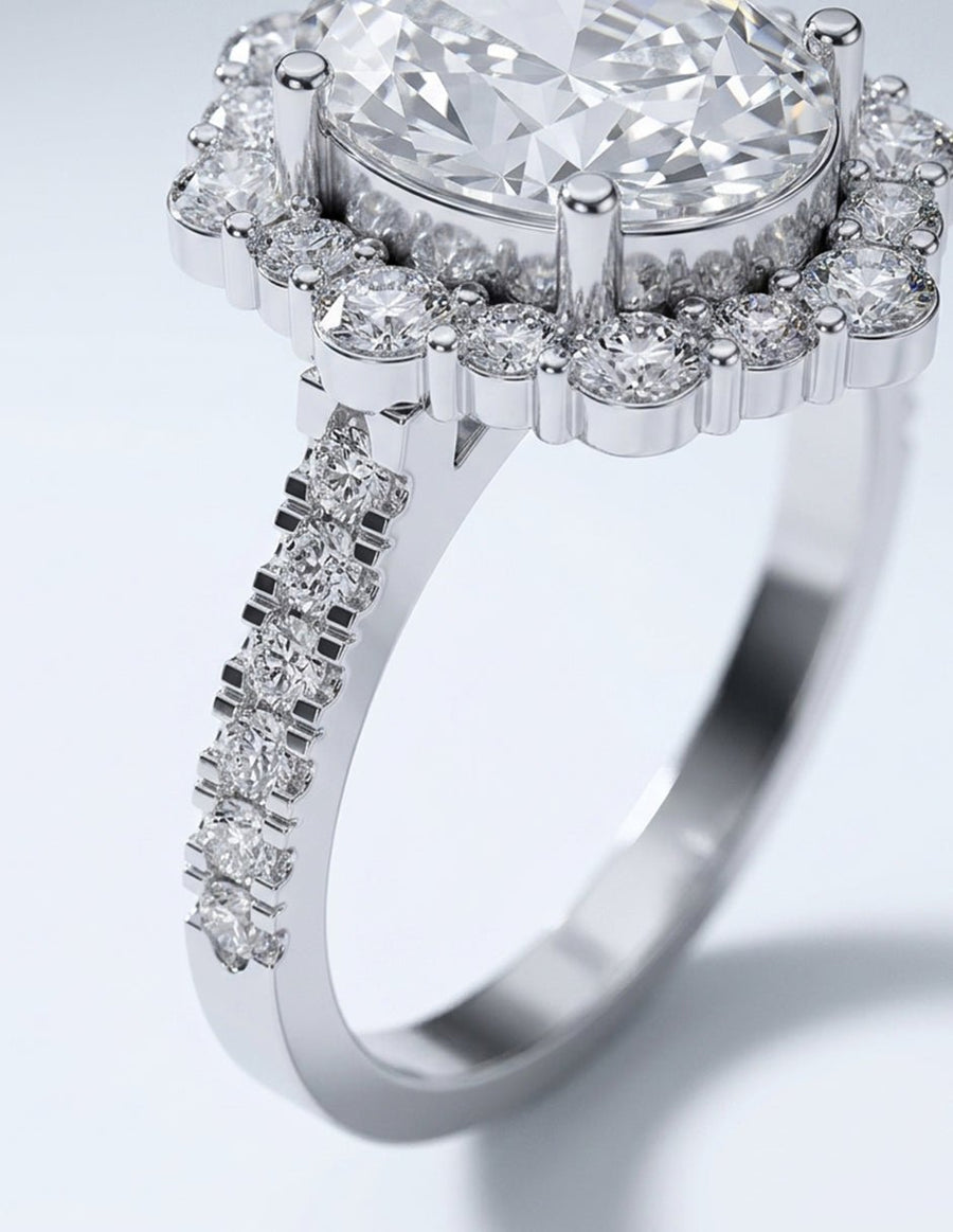 Anillo de compromiso - halo - AMORE405-OV-LG