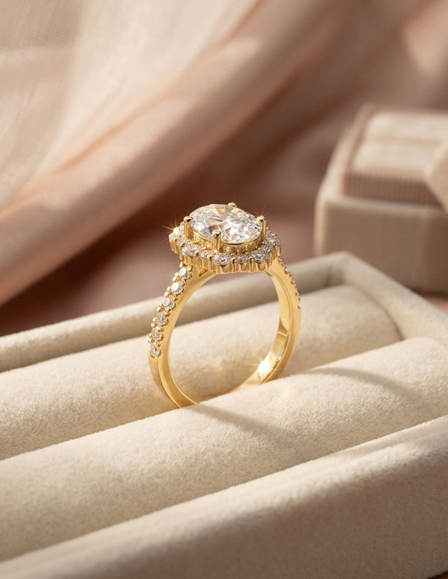 Anillo de compromiso - halo - AMORE405-OV-LG