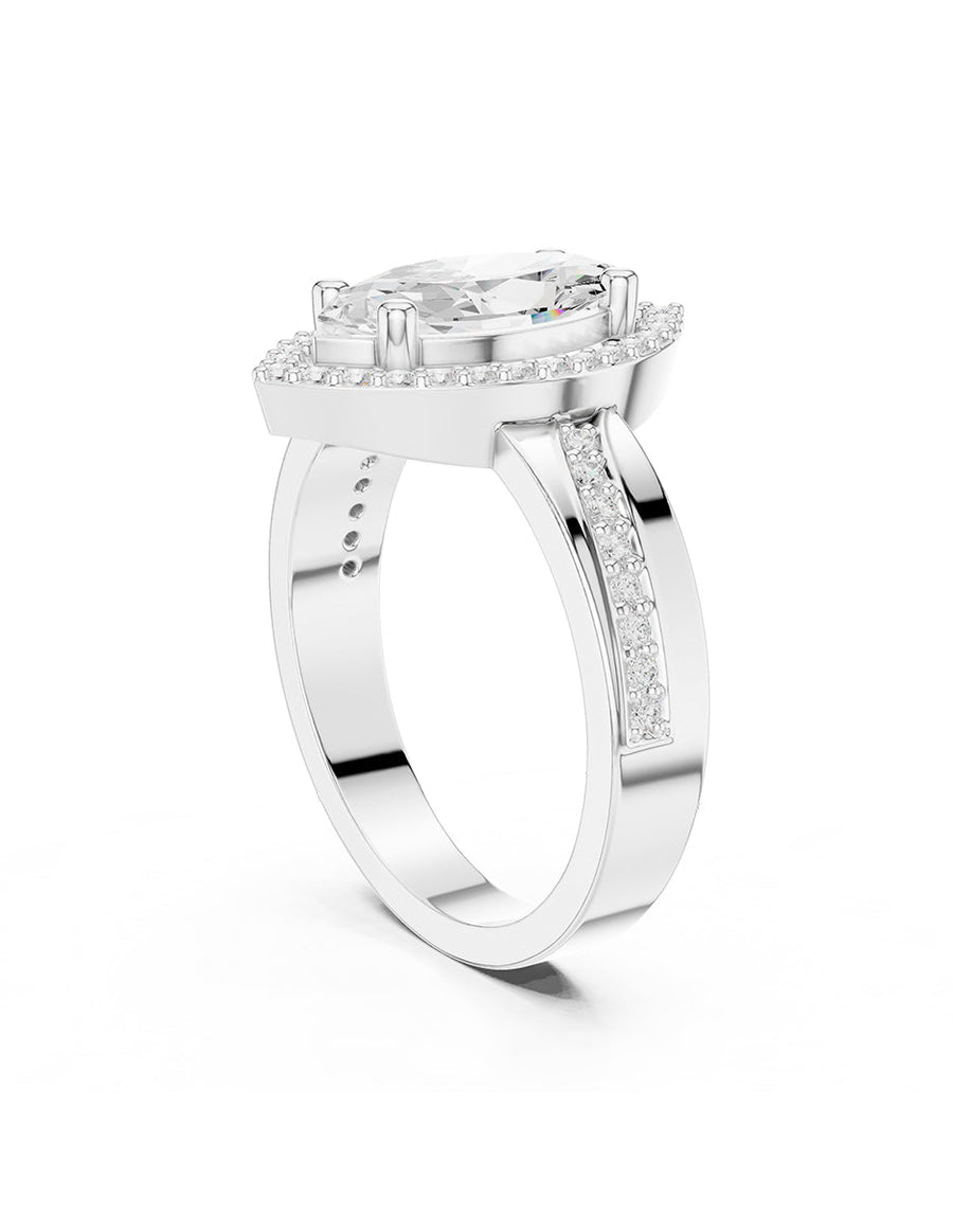 Anillo de compromiso - halo - AMORE406-MQ-LG