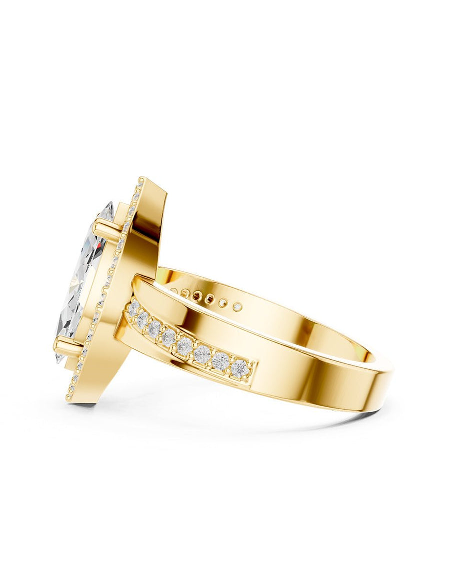 Anillo de compromiso - halo - AMORE406-MQ-LG