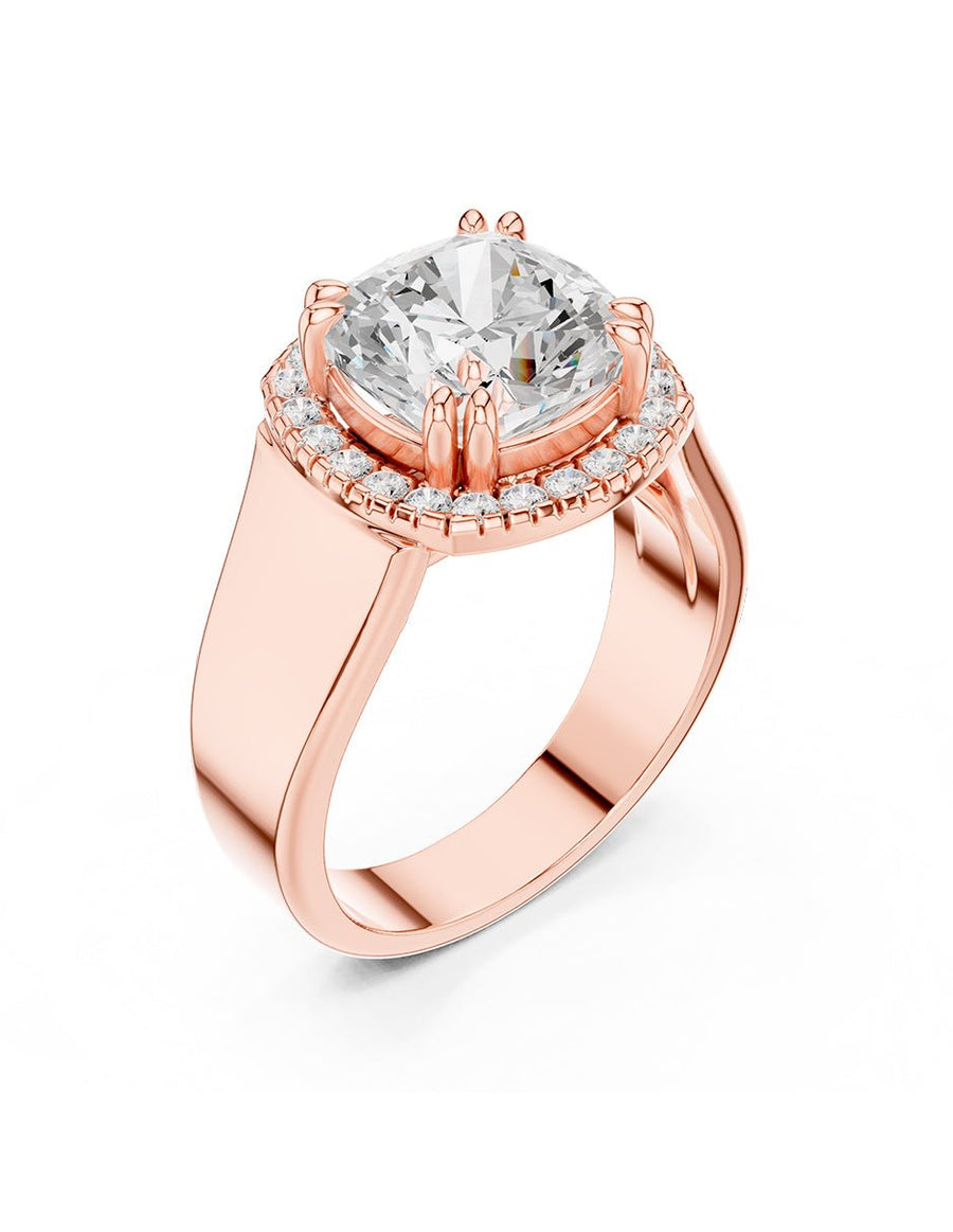 Anillo de compromiso - halo - AMORE408-CU-LG