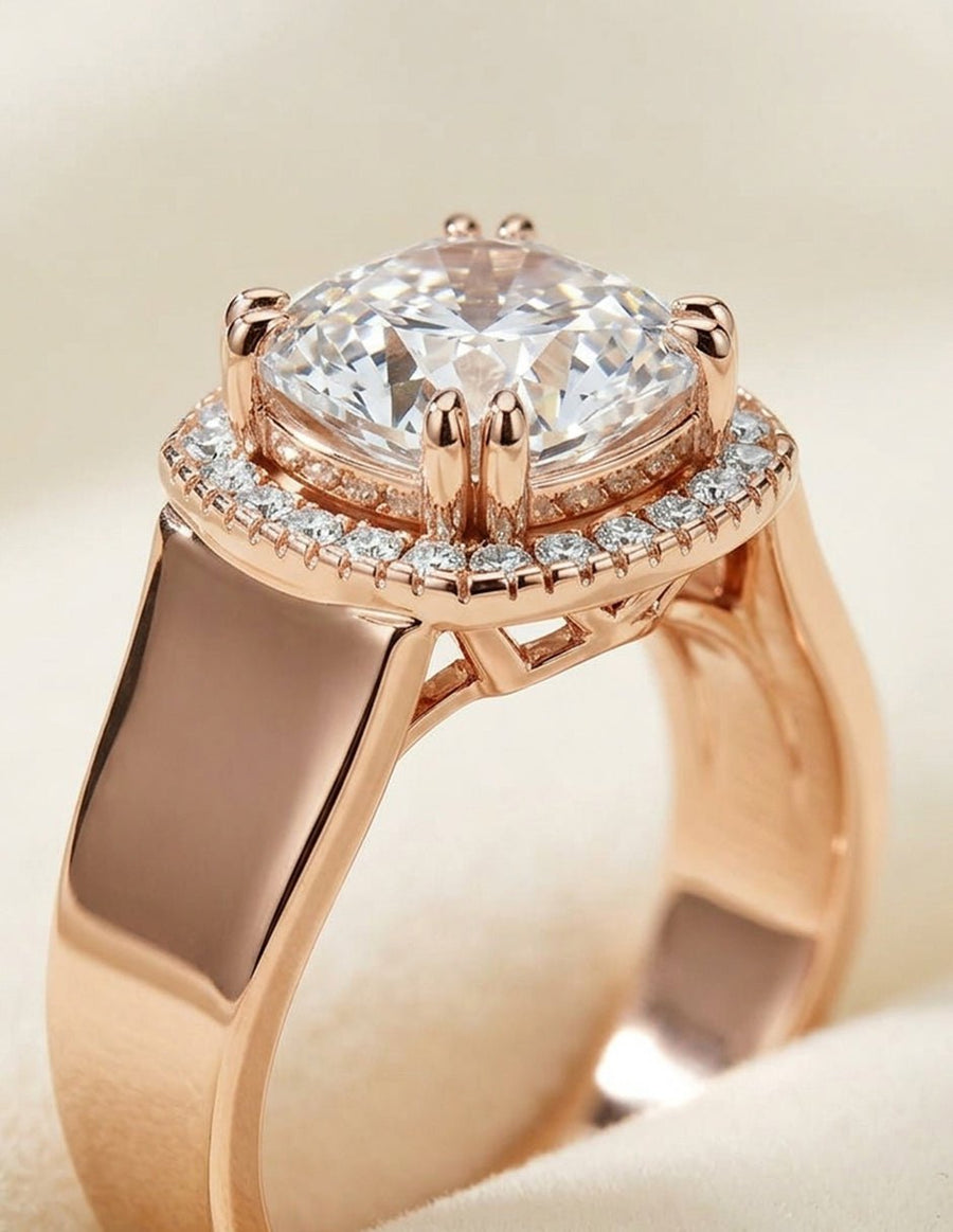 Anillo de compromiso - halo - AMORE408-CU-LG