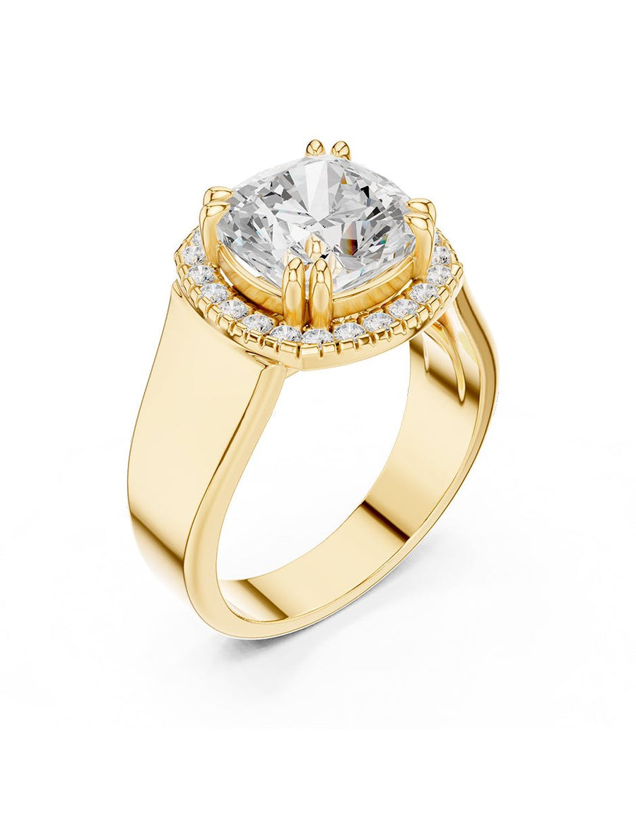 Anillo de compromiso - halo - AMORE408-CU-LG
