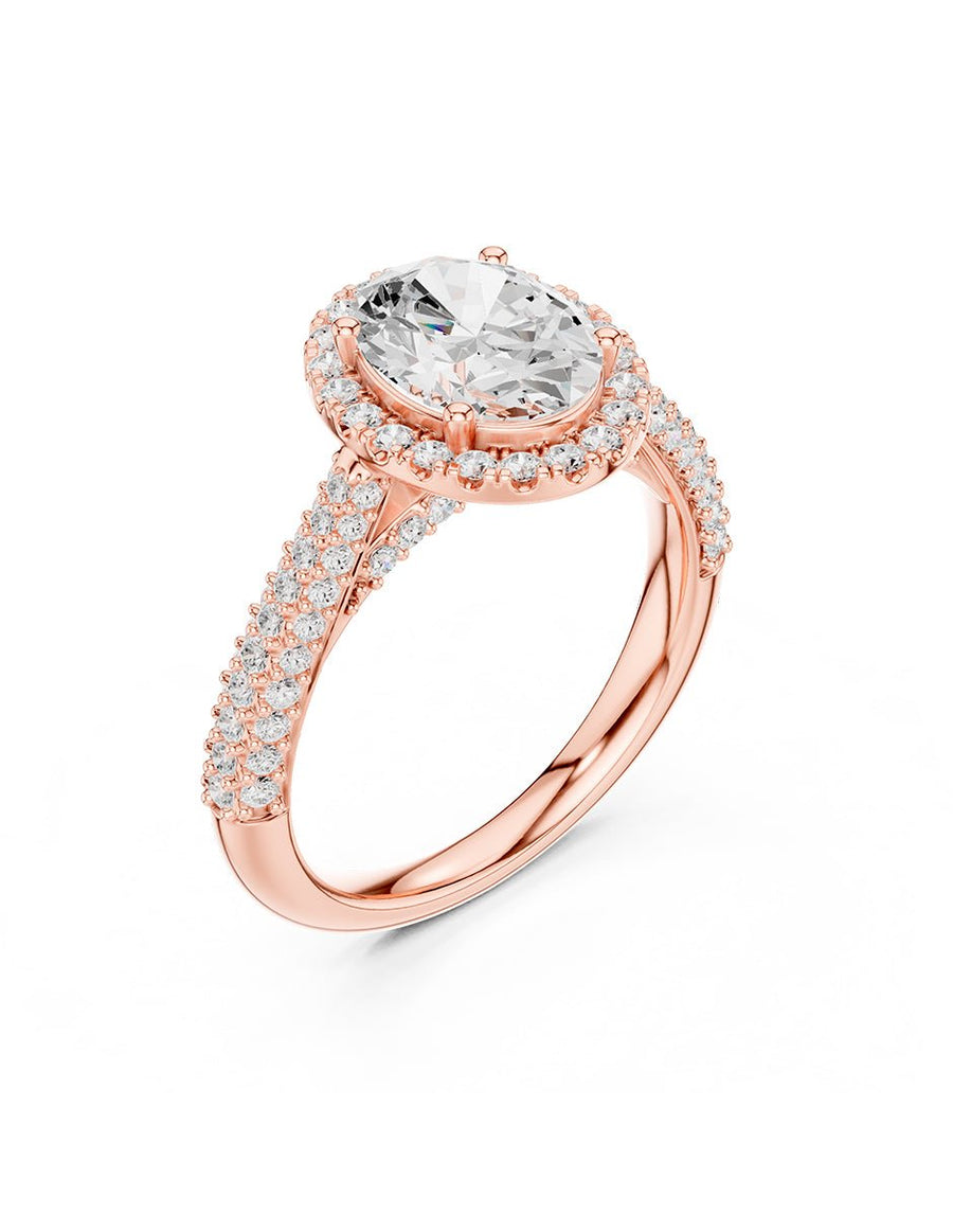 Anillo de compromiso - halo - AMORE409-OV-LG