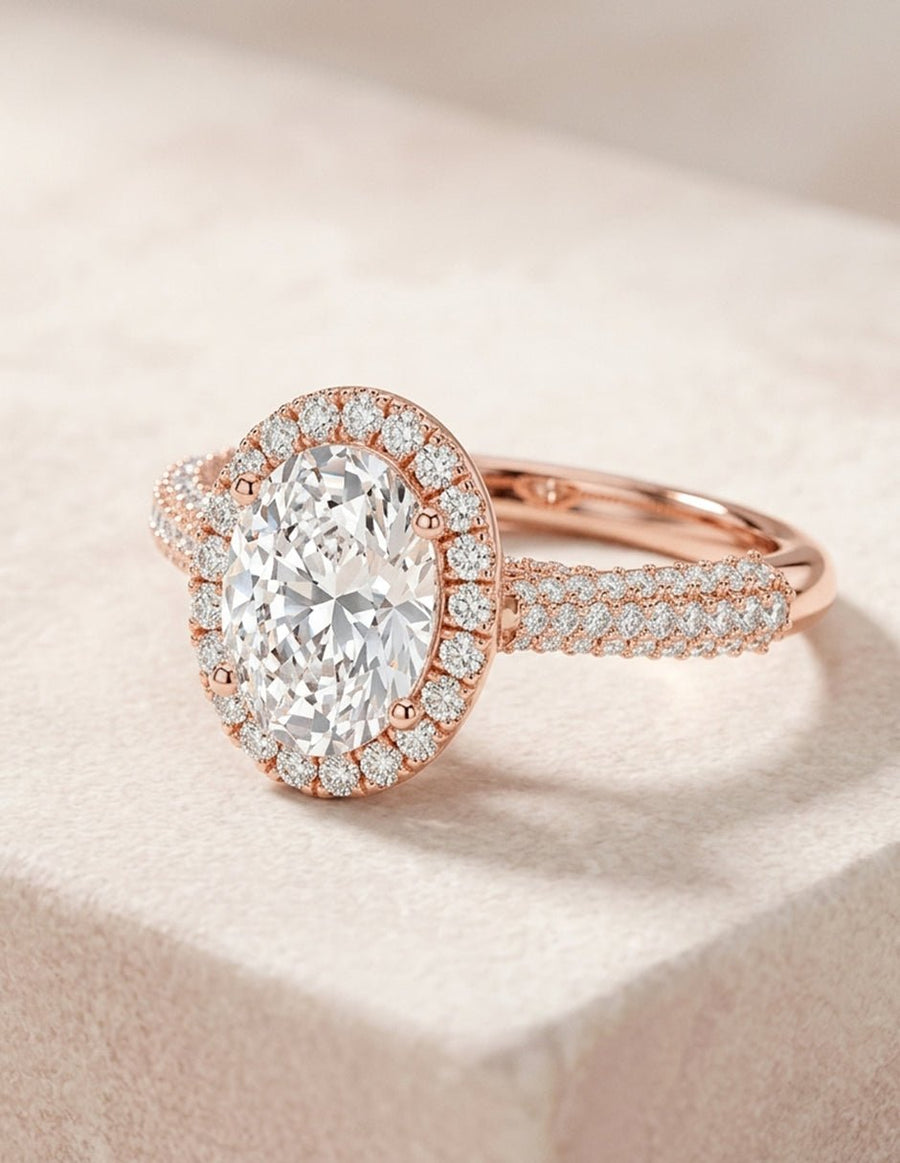 Anillo de compromiso - halo - AMORE409-OV-LG