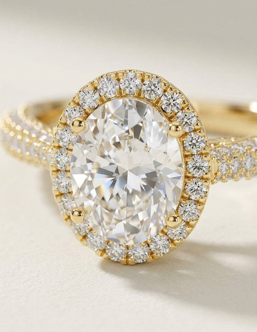Anillo de compromiso - halo - AMORE409-OV-LG