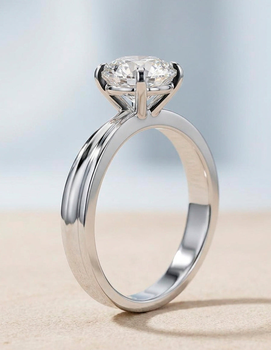 Anillo de Compromiso - solitario - AMORE41-RD-CZ