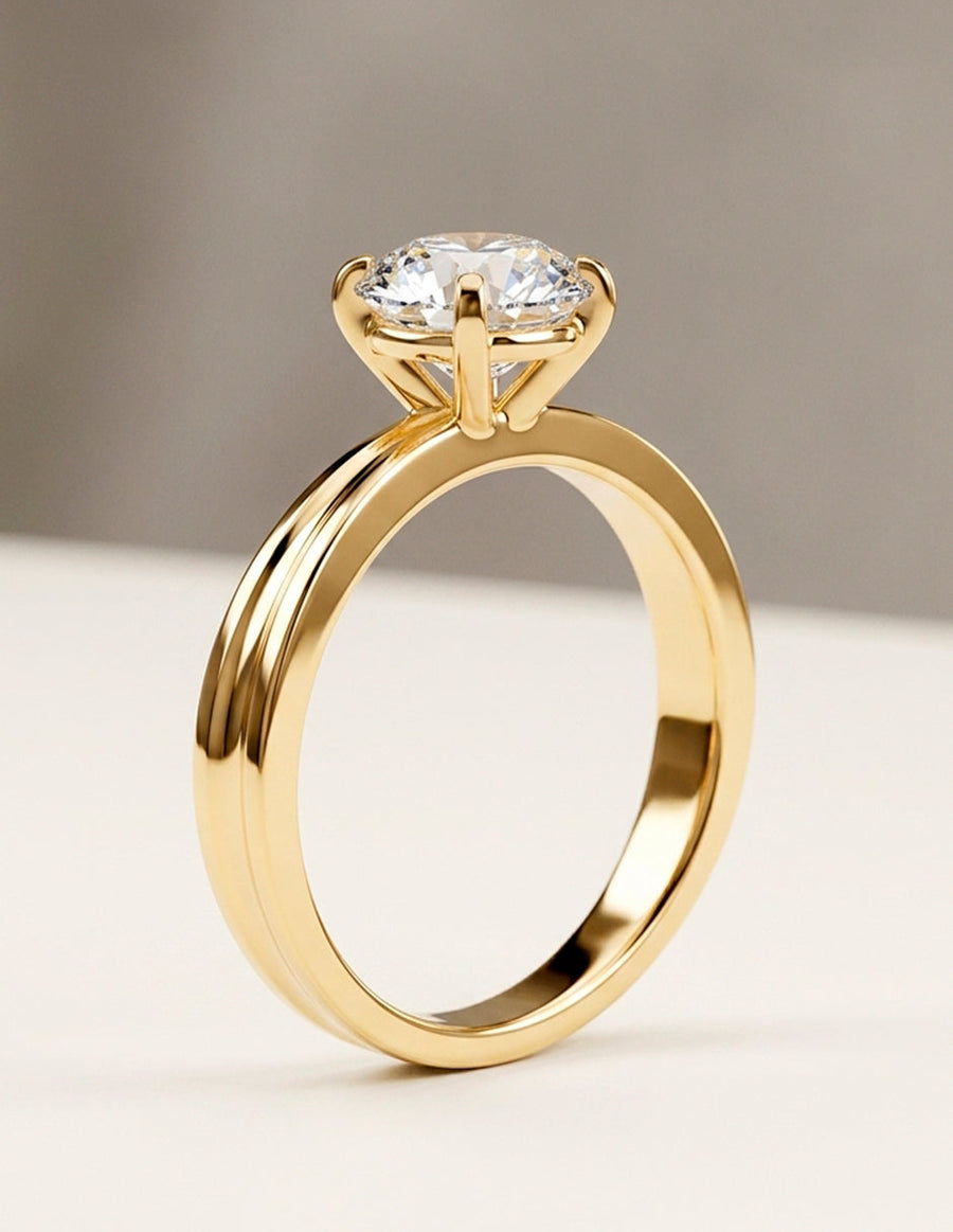 Anillo de Compromiso - solitario - AMORE41-RD-CZ