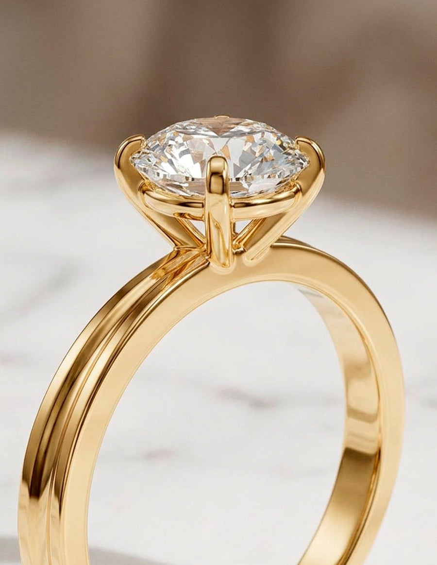 Anillo de Compromiso - solitario - AMORE41-RD-CZ