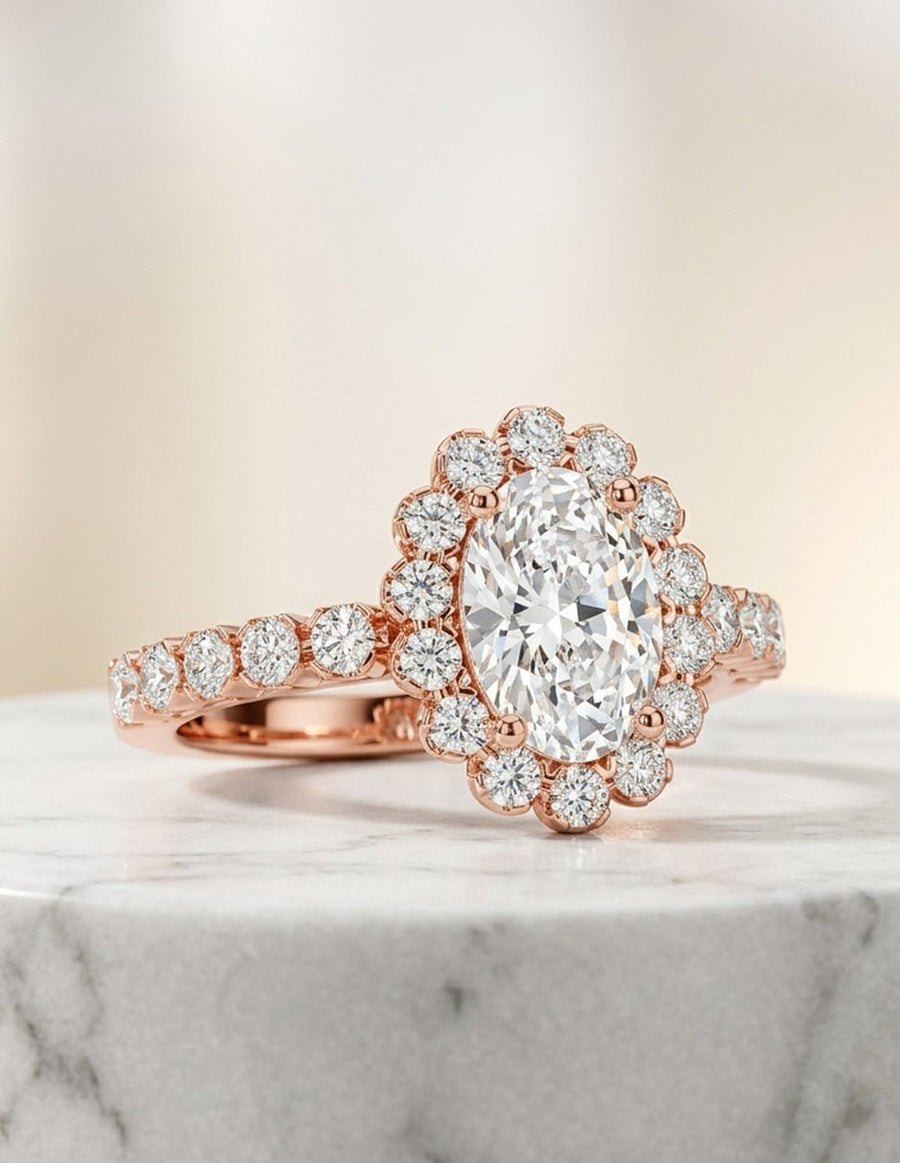 Anillo de compromiso - halo - AMORE410-OV-LG