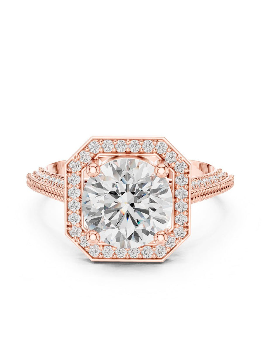Anillo de compromiso - halo - AMORE412-RD-LG