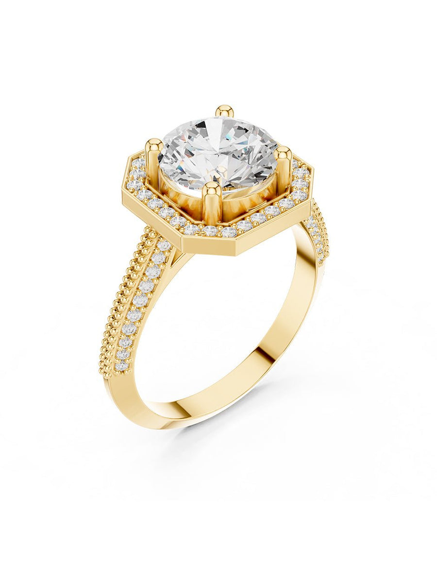 Anillo de compromiso - halo - AMORE412-RD-LG