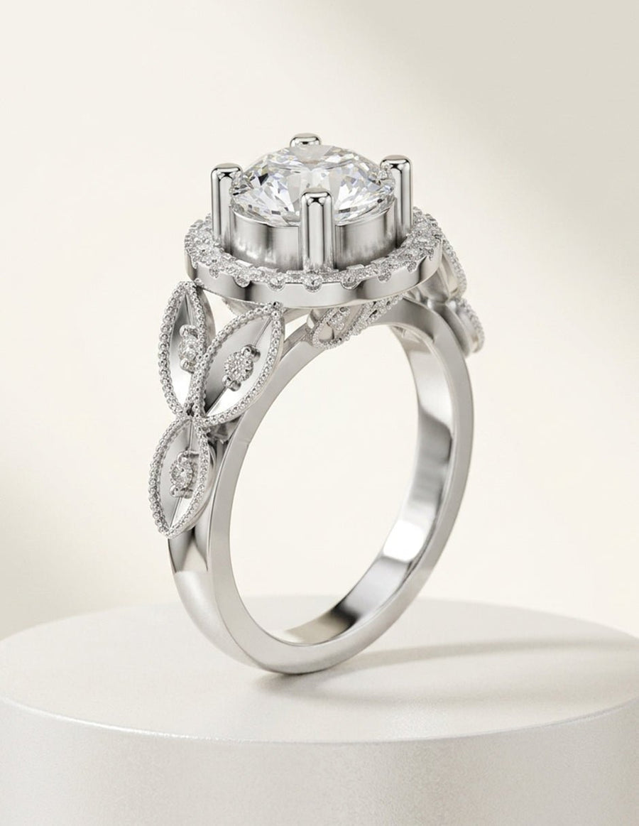Anillo de compromiso - halo - AMORE413-RD-LG