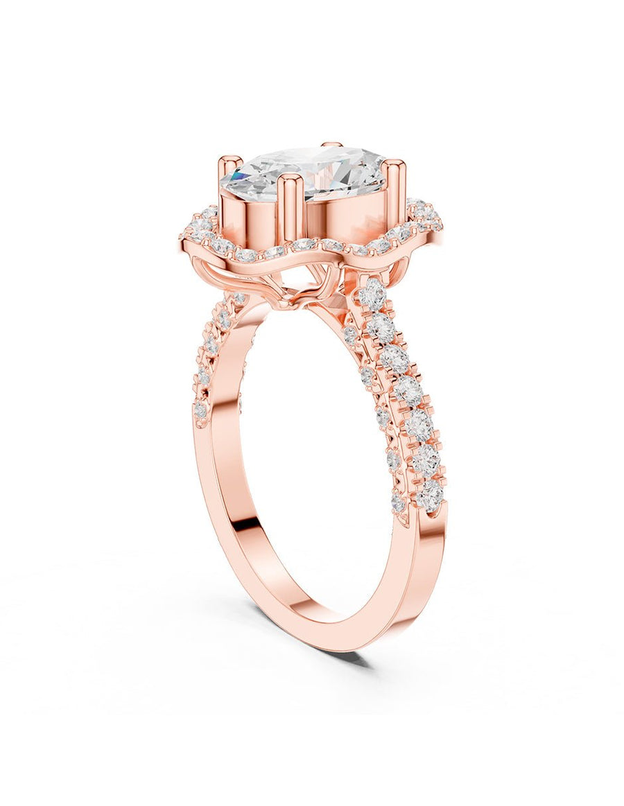 Anillo de compromiso - halo - AMORE414-OV-LG