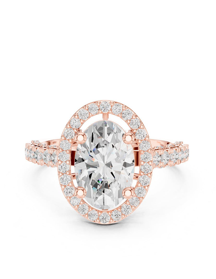 Anillo de compromiso - halo - AMORE414-OV-LG