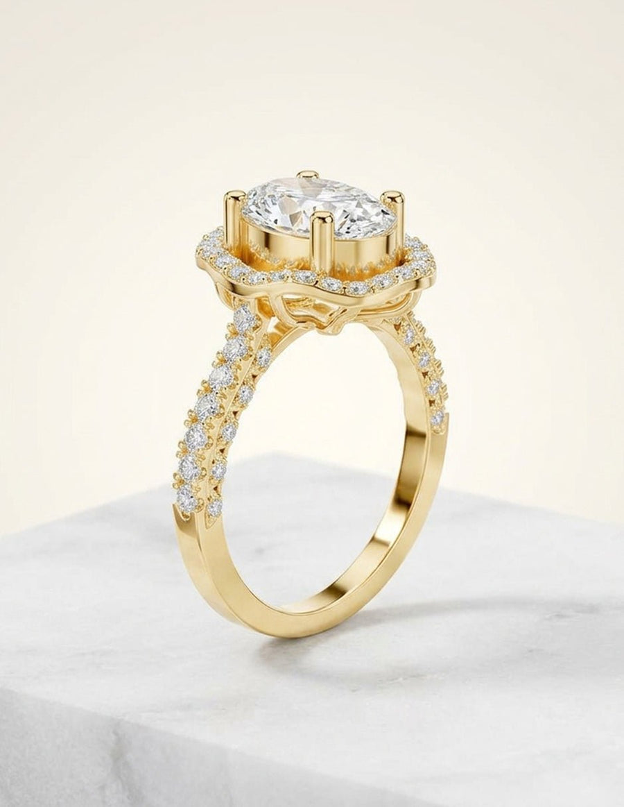 Anillo de compromiso - halo - AMORE414-OV-LG