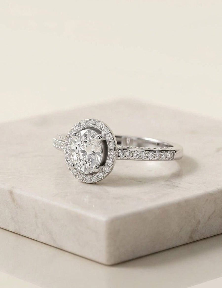 Anillo de compromiso - halo - AMORE416-OV-LG