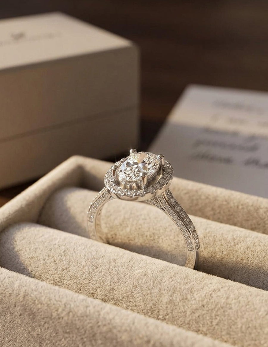 Anillo de compromiso - halo - AMORE416-OV-LG