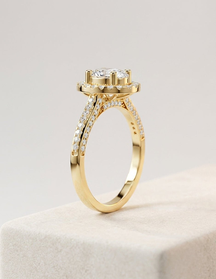 Anillo de compromiso - halo - AMORE416-OV-LG