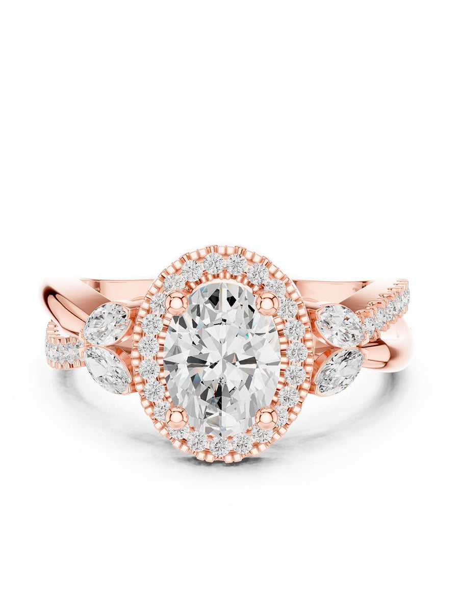 Anillo de compromiso - halo - AMORE417-OV-LG
