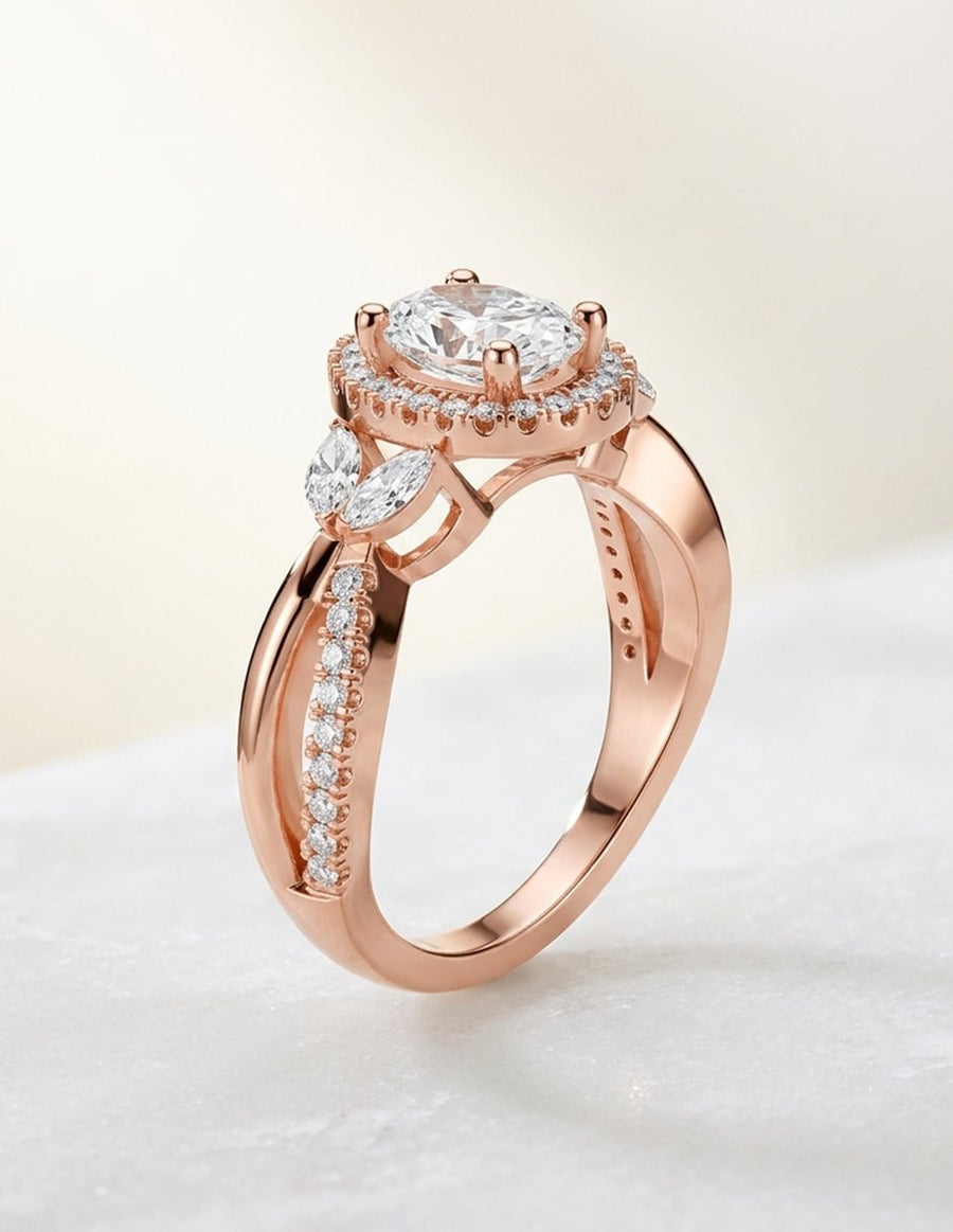 Anillo de compromiso - halo - AMORE417-OV-LG